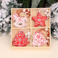 12Pcs Christmas Snowflakes Wooden Pendants Xmas Tree Ornaments Home Hanging Decor Christmas Decorations for Home Navidad 2020